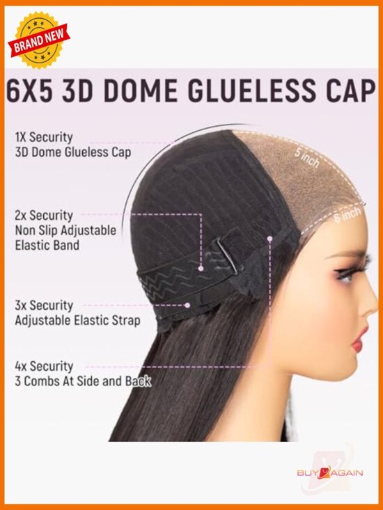 6x5 Lace Front Bob Wig Human Hair Pre-Bleached Knots Glueless Natural Black